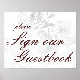 Poster Livro de Registro de Casamento Floral Simples Prat