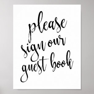 Pôster Livro de Registro de Casamento Preto e Branco Sina