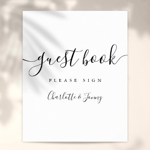 Poster Livro de Registro de Convidados em Script Black An