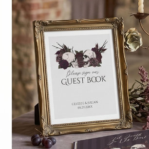 Poster Livro de Registro de Visitantes Soft Gothic Caveir