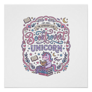 Pôster Livro de Unicórnio Unicórnio Divertido Presente Fo