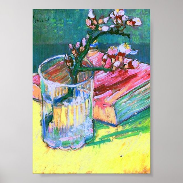 Poster Livro de Vidro do Ramal de Amêndoa Van Gogh Fine (Frente)