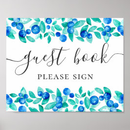 Poster Livro de visitas. Casamento de escrita mirtilos me