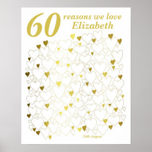 Poster Livro de Visitas de 60º Aniversário - 60 Razões pe