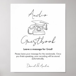 Poster Livro de Visitas de Áudio para Formatura, Livro de