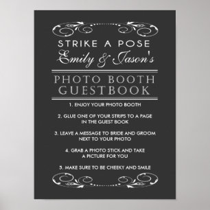 Poster Livro de Visitas de cabine de fotos de casamento