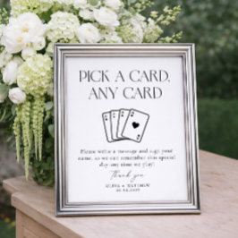 Poster Livro de Visitas de Cartas de Baralho Casamento