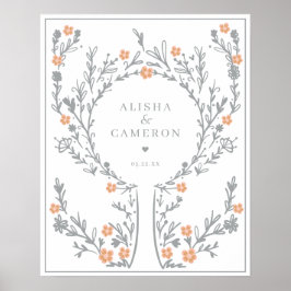 Poster Livro de Visitas de Casamento com Árvore de Impres