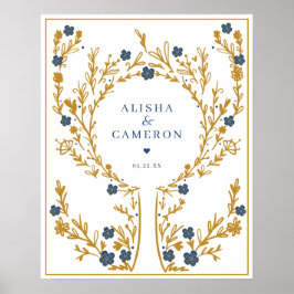 Poster Livro de Visitas de Casamento com Árvore de Impres