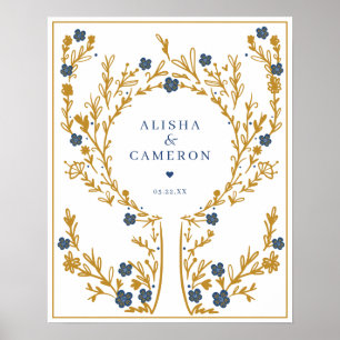 Poster Livro de Visitas de Casamento com Árvore de Impres