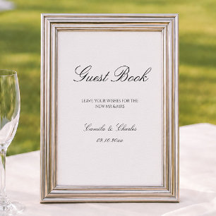 Poster Livro de Visitas de Casamento Elegante para Famíli