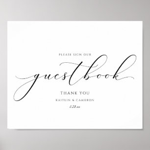 Poster Livro de Visitas de Casamento Luxuoso com Letreiro