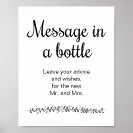 Poster Livro de Visitas de Casamento Mensagem em uma Garr