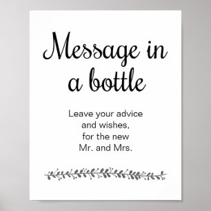 Poster Livro de Visitas de Casamento Mensagem em uma Garr