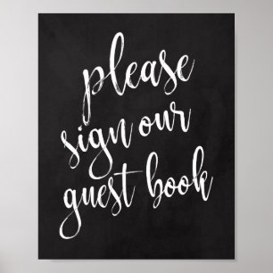 Pôster Livro de Visitas de Casamento Quadro de Giz 8x10 S