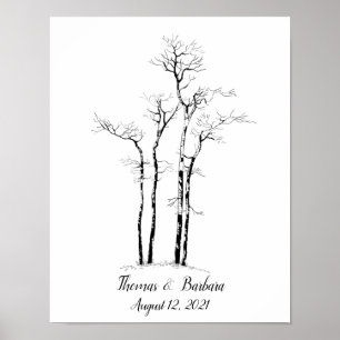 Poster Livro de Visitas de Casamento Rústico 