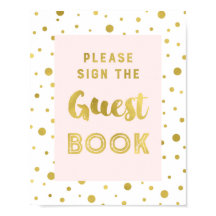 Livro de Visitas de Confetes em Ouro Rosa Casament