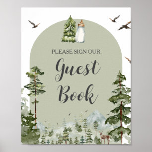 Poster Livro de visitas Oh Boy Adventure Pine Forest