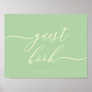 Poster Livro de Visitas Pistache & Creme Assinatura Simpl
