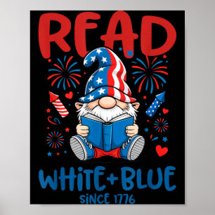 Poster Livro do Gnome de Fogos de Artifício Branco Azul d