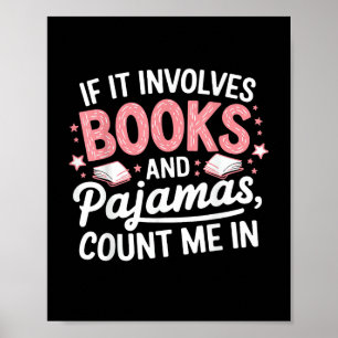 Poster Livro & Pijamas Livro Humorístico Amante da Leitur