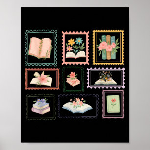 Poster Livro Selo Postal Livresco Selo Amante da Leitura