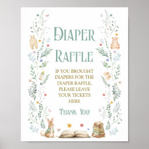 Poster Livro Sorteio de Fraldas para Chás de Bebê