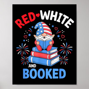 Poster Livro Vermelho Branco Patriótico Leitor Bandeira A