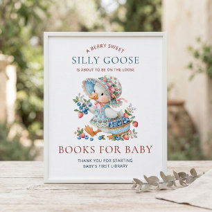 Poster Livros Berry Sweet Silly Goose para Chá de Bebê