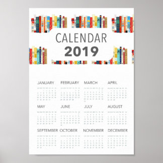 Poster livros bonitos ilustrando o calendário literário d