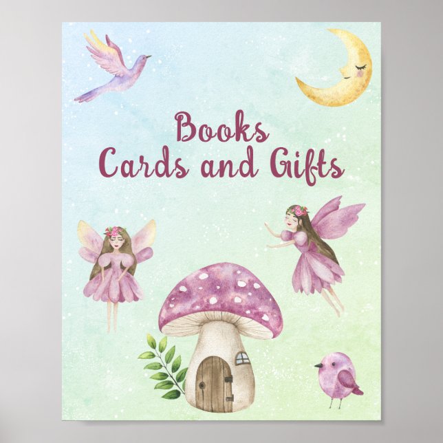 Poster Livros, Cartões e Presentes para Chá de Bebê de Fa (Frente)