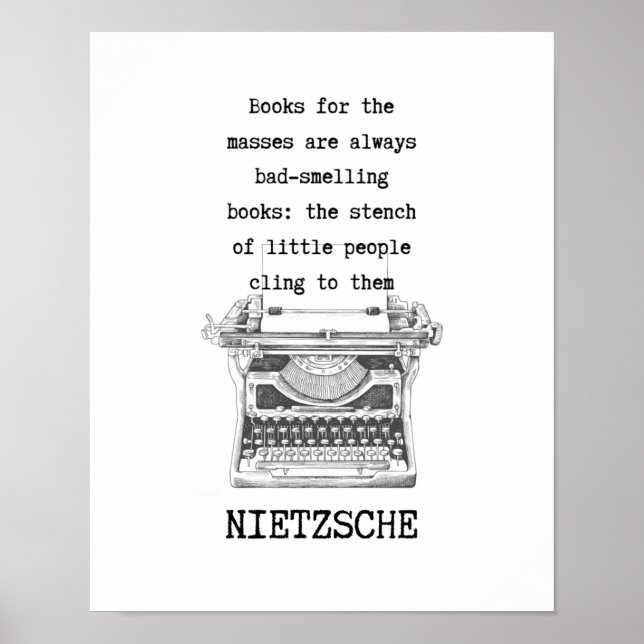 Poster LIVROS das massas STINK citação de Nietzsche (Frente)