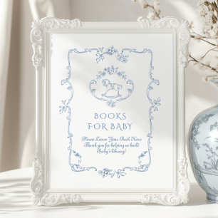 Poster Livros de bebé Toile Vintage Chinoiserie