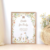 Livros de Chá de fraldas de ganso branco floral pa