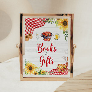 Poster Livros de Chá de fraldas de girassol e presentes