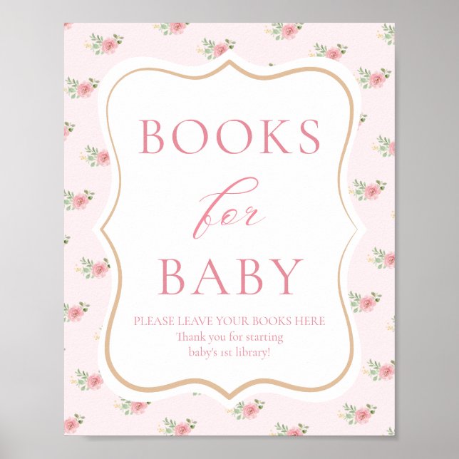 Poster Livros de Chá de fraldas do Tea Party para Bebê (Frente)