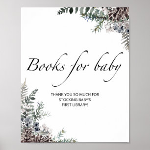 Poster Livros de chá de fraldas Evergreen para bebê