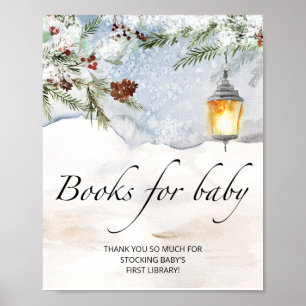 Poster Livros de chá de fraldas Evergreen para bebê