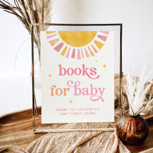 Poster Livros de Chá de fraldas Sunshine para Sinalização