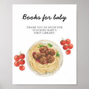 Poster Livros de churrasco para baby shower Little Meatba