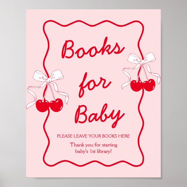 Poster Livros de Chuvinha de Bebê para o Chá de Bebê (Frente)