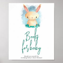 Poster Livros de Coelho Fofo para bebê