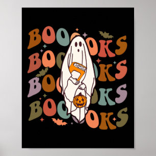 Poster Livros de Halloween Livros Fofos Ghost Boo Lendo L