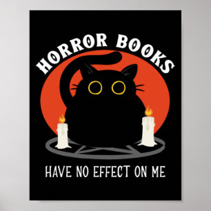Poster Livros De Horror Não Têm Efeito Em Mim - Gato Negr