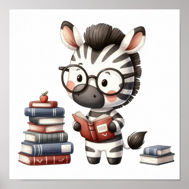 Poster Livros de Leitura da Zebra. (Frente)