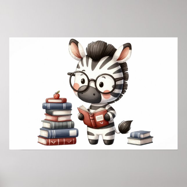 Poster Livros de Leitura da Zebra. (Frente)
