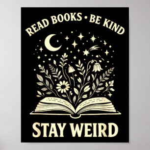 Poster Livros de leitura engraçados seja gentil fique est