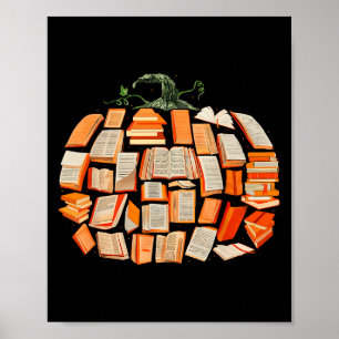 Poster Livros de Outono do Dia de Ação de Graças Abóboras