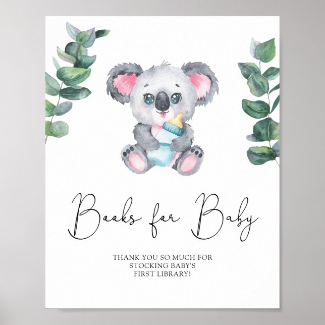 Poster Livros de ursinho koala para bebê (Frente)