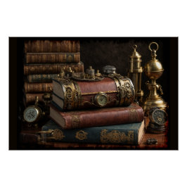 Pôster Livros de Vintage Steampunk